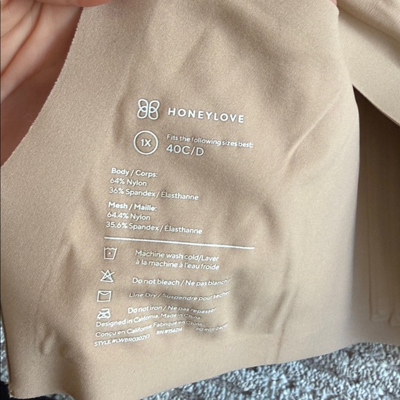 Honeylove The Crossover Wireless Bra Sand Tan Nude 40 C/D - Picture 4 of 6